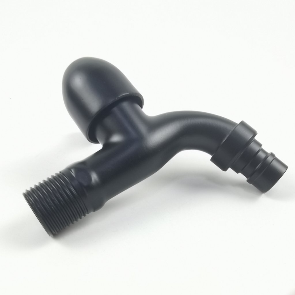 ก๊อกสนาม ก๊อกล้างพื้น สแตนเลส304 สีดำ ด้ามใบพาย (D10) - Image 3
