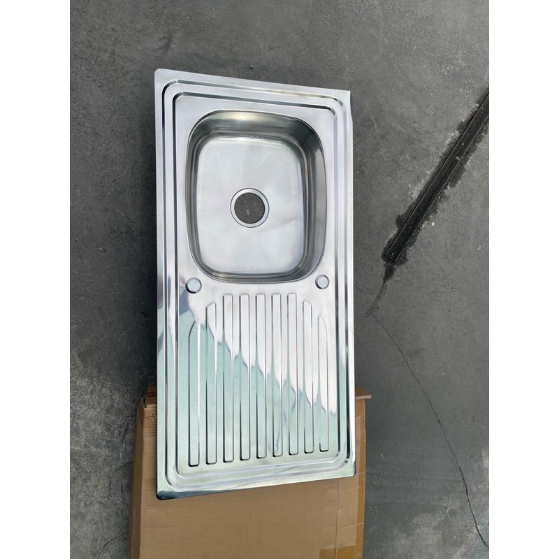 อ่างซิงค์สเเตนเลส304 ผิวเงา 1หลุม 1ที่พัก ครบชุด รุ่นฝั่งเคาน์เตอร์ (Z07) - Image 5